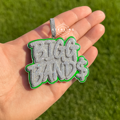 Bigg Bands Green Moissanite Pendant