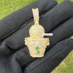 Basketball & Money Iced Out Bling Hip Hop Pendant
