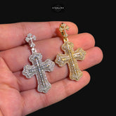 14k Gold Plated Iced Out Cross Pendant