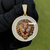 Lion Head Pendant β Gold Round Medallion