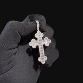 Moissanite Baguette Cross Pendant