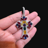 Moissanite Cross Gemstone Pendant