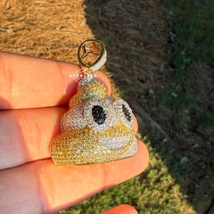 Poop Emoji Iced Out Pendant