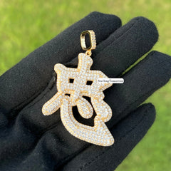 Chinese Zodiac Rat Iced Out Gold Tone Pendant