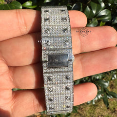 White Bustdown 40mm Moissanite Watch - Stainless Steel