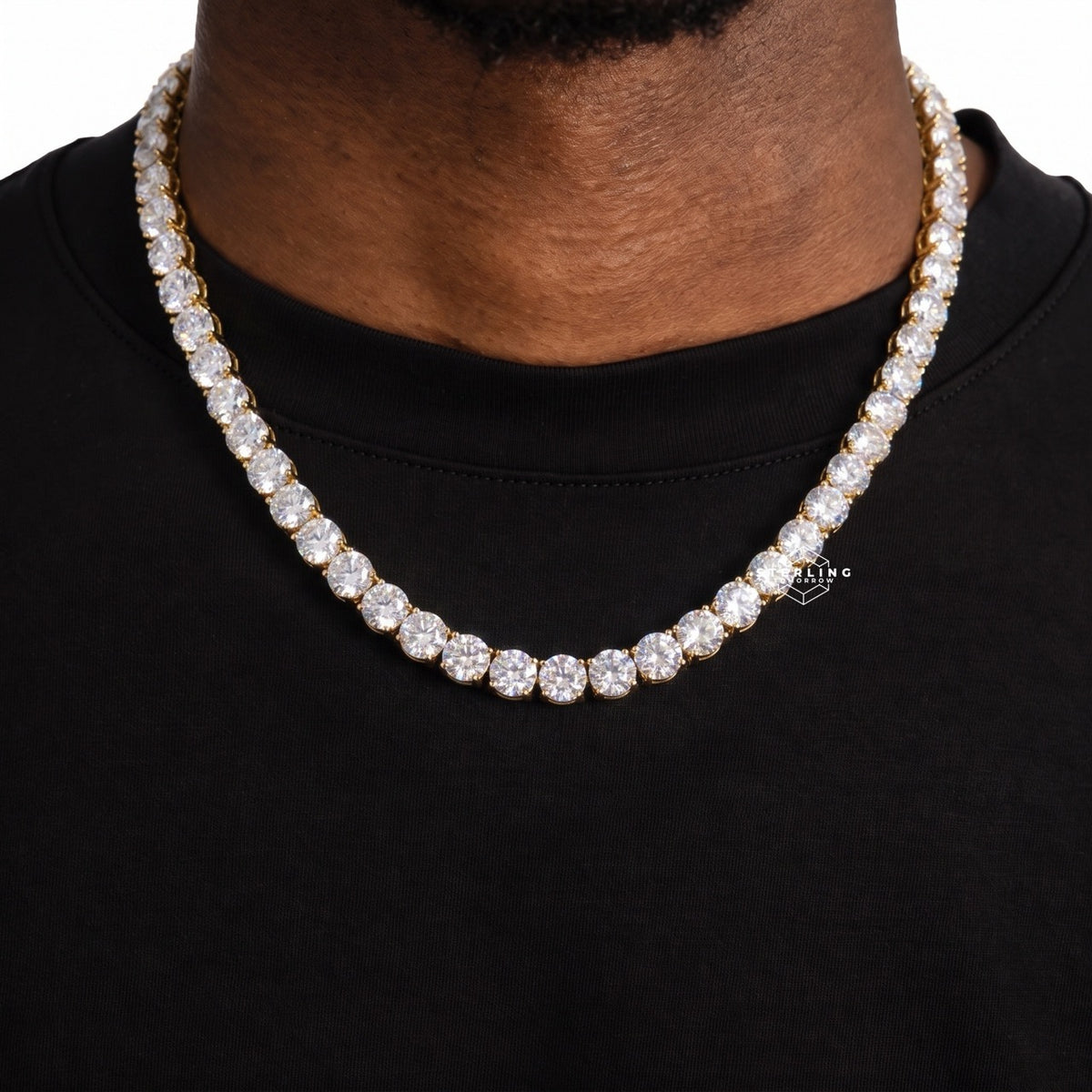 10mm Moissanite Tennis Chain Rose Gold / 925