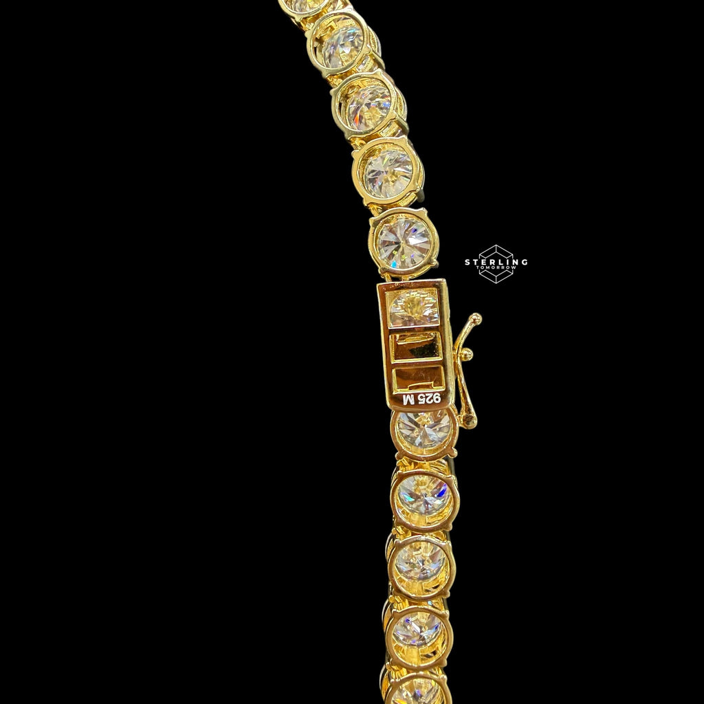 10mm Moissanite Tennis Chain 14k Gold Plated