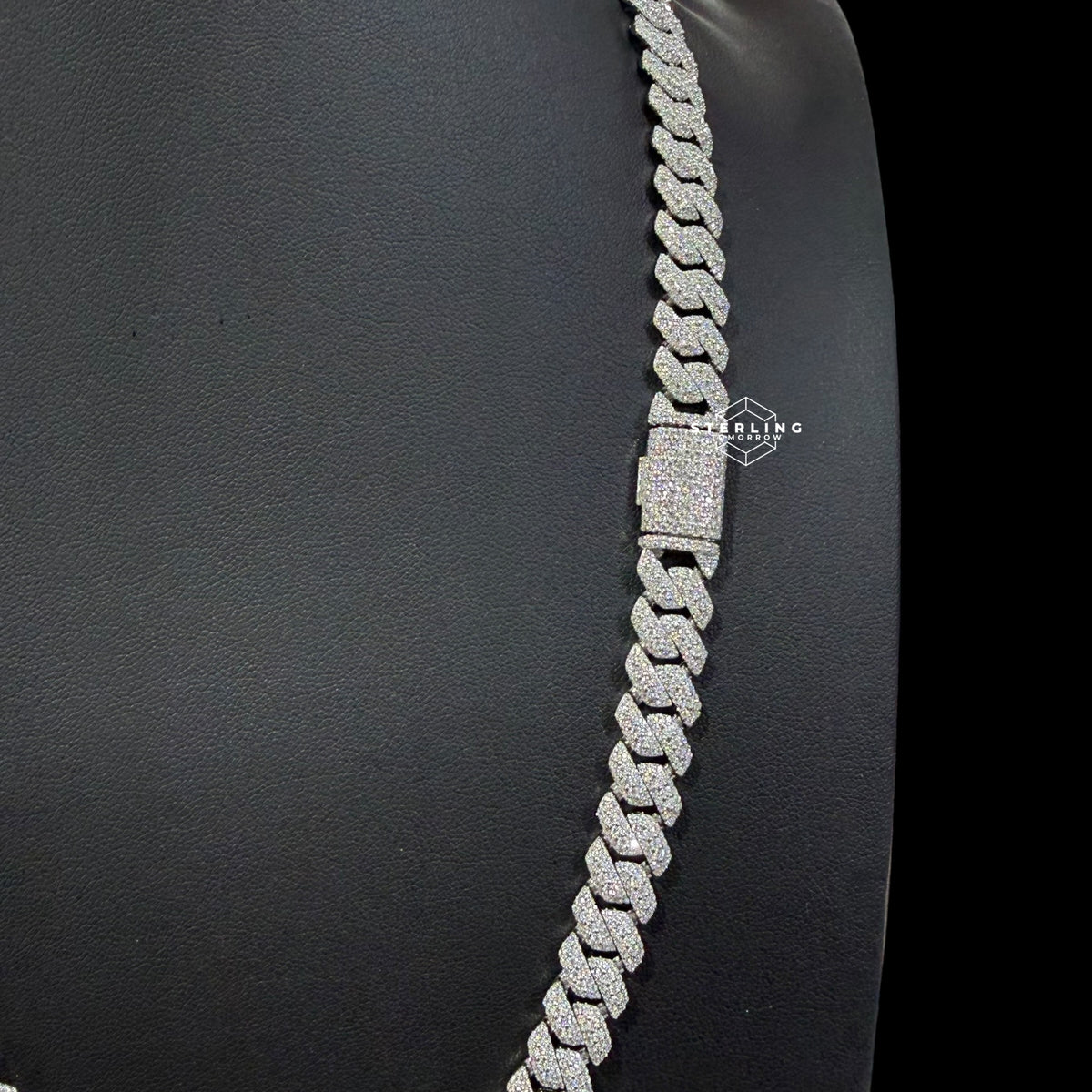 10mm Moissanite 3D Prong Cuban Chain