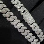 10mm Moissanite 3D Prong Cuban Chain