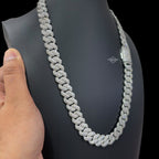 14mm Moissanite 3D Prong Cuban Chain