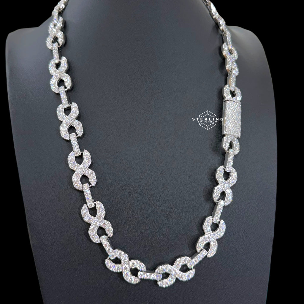 14mm Moissanite Infinity Chain 925 Silver