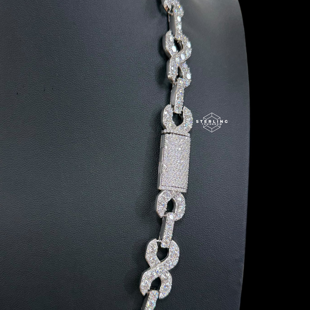 14mm Moissanite Infinity Chain 925 Silver