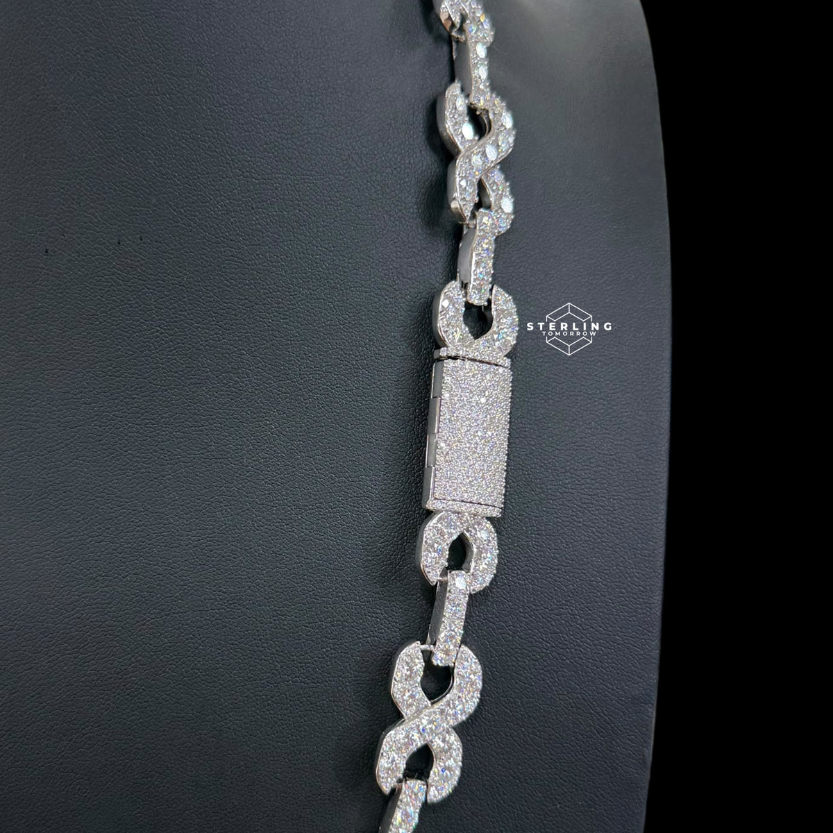 14mm Moissanite Infinity Chain 925 Silver