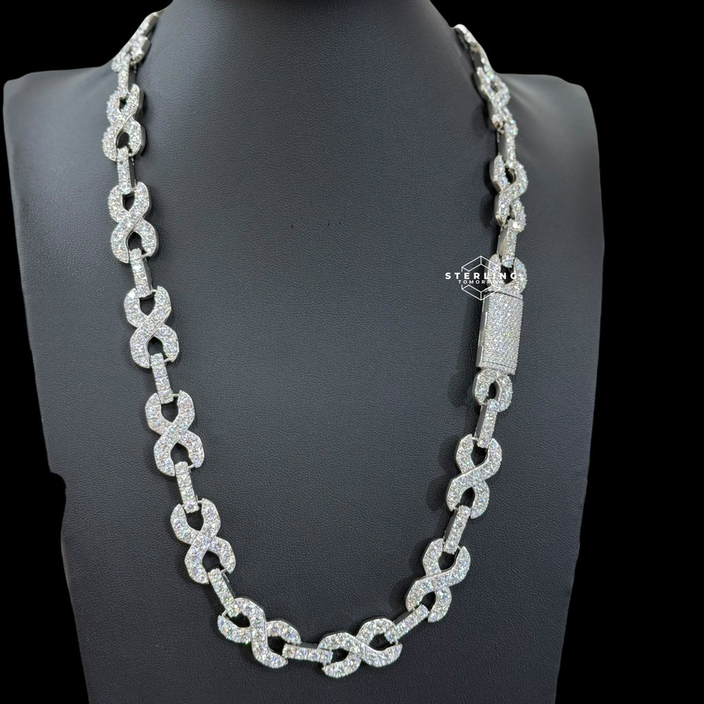 14mm Moissanite Infinity Chain 925 Silver