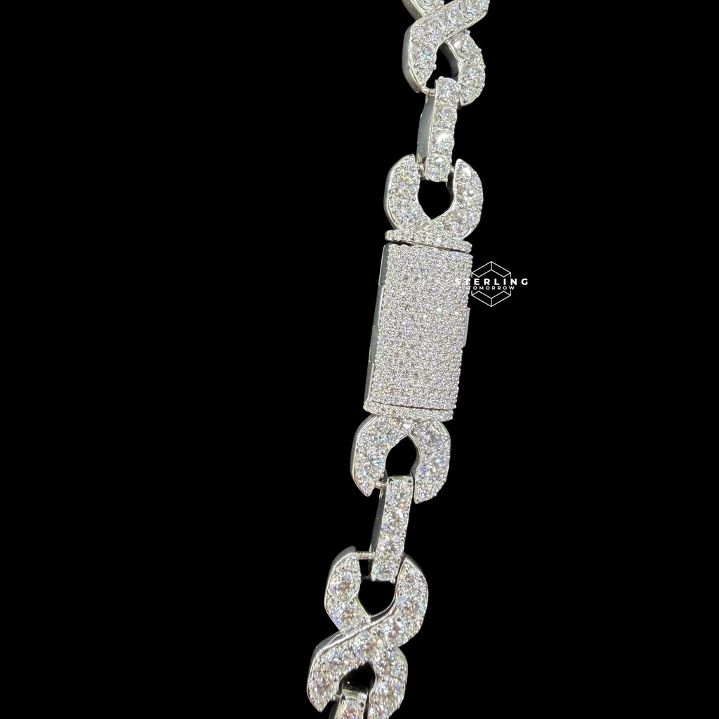 14mm Moissanite Infinity Chain 925 Silver