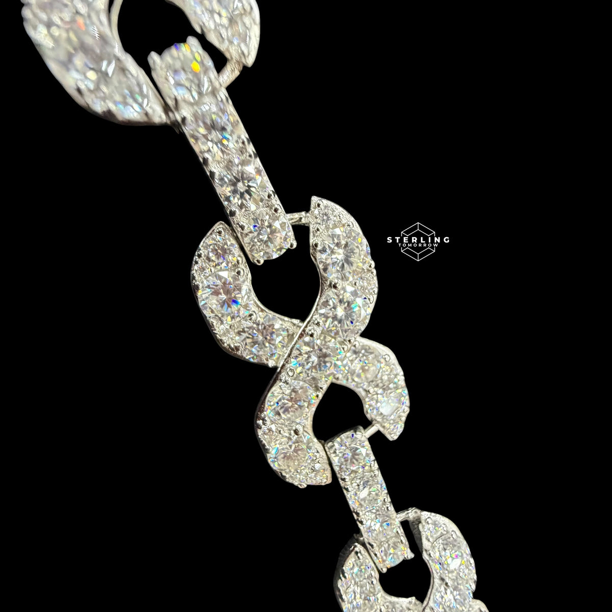 14mm Moissanite Infinity Chain 925 Silver