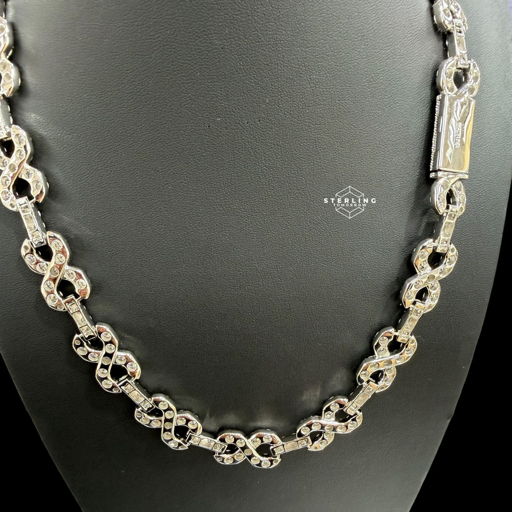 14mm Moissanite Infinity Chain 925 Silver