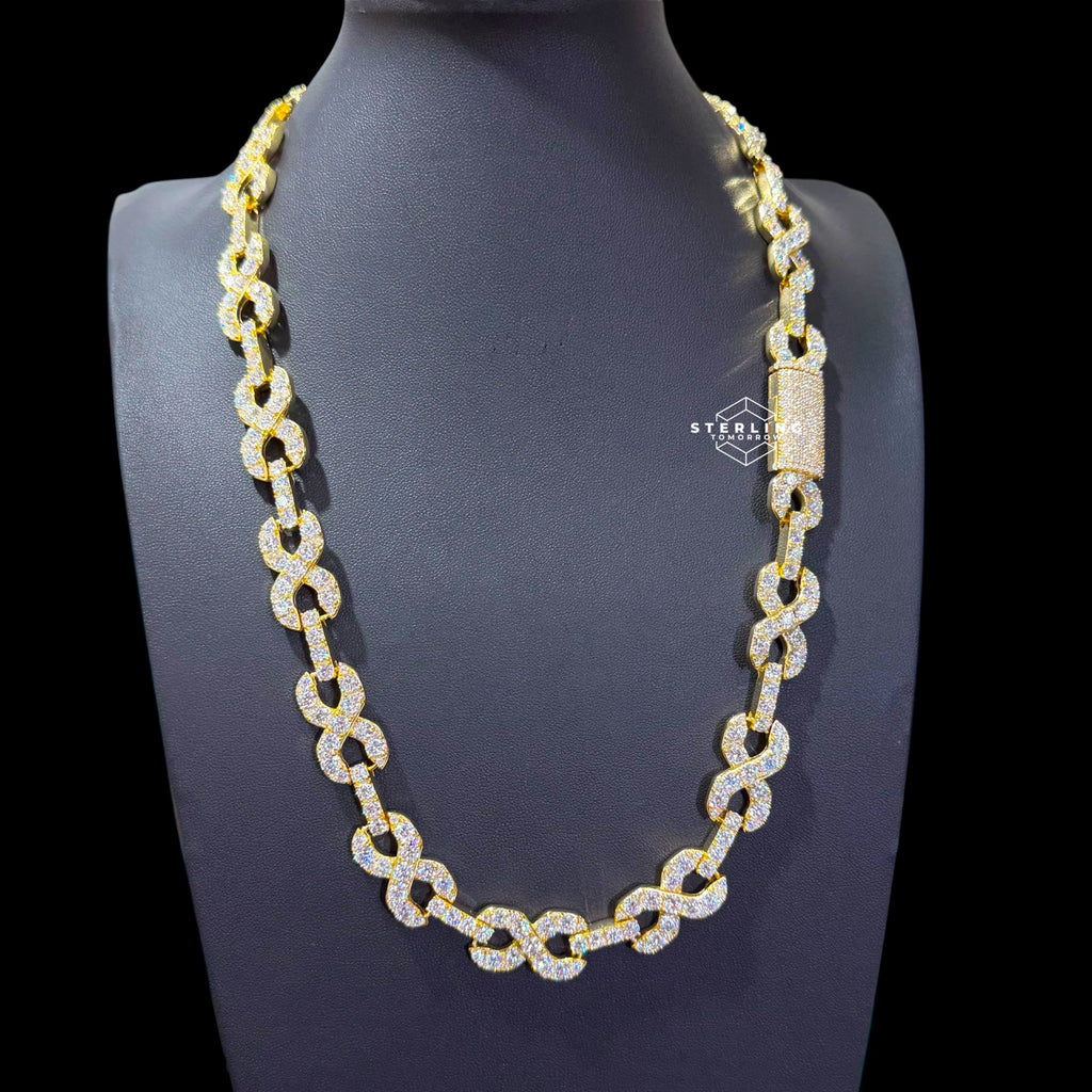 14mm Moissanite Infinity Chain 925 / Gold