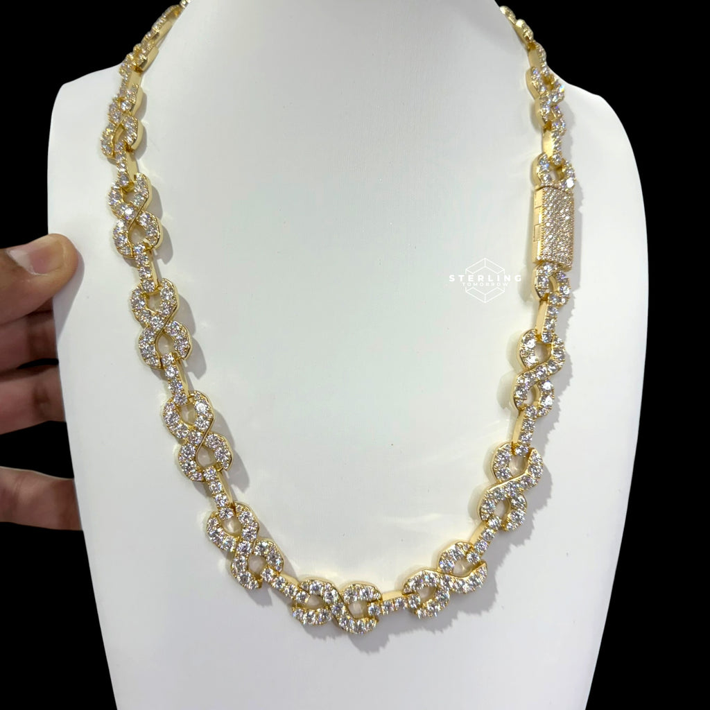 14mm Moissanite Infinity Chain 925 / Gold