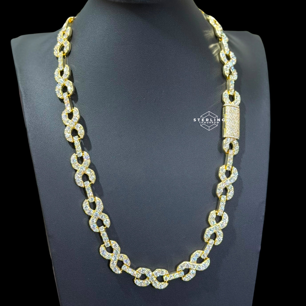 14mm Moissanite Infinity Chain 925 / Gold
