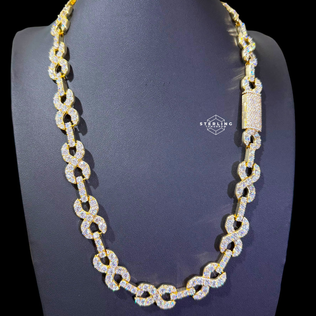 14mm Moissanite Infinity Chain 925 / Gold