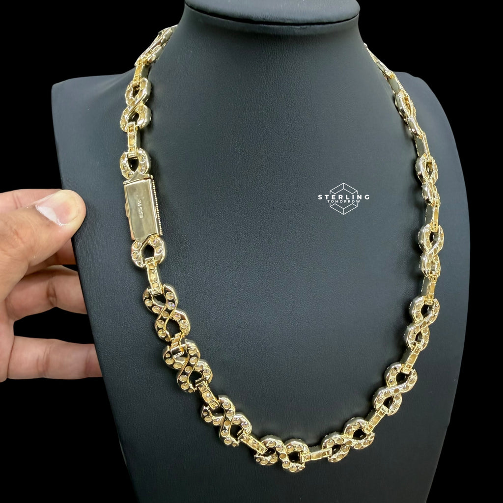 14mm Moissanite Infinity Chain 925 / Gold