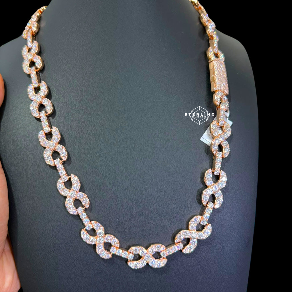 14mm Moissanite Infinity Chain 925 / Rose