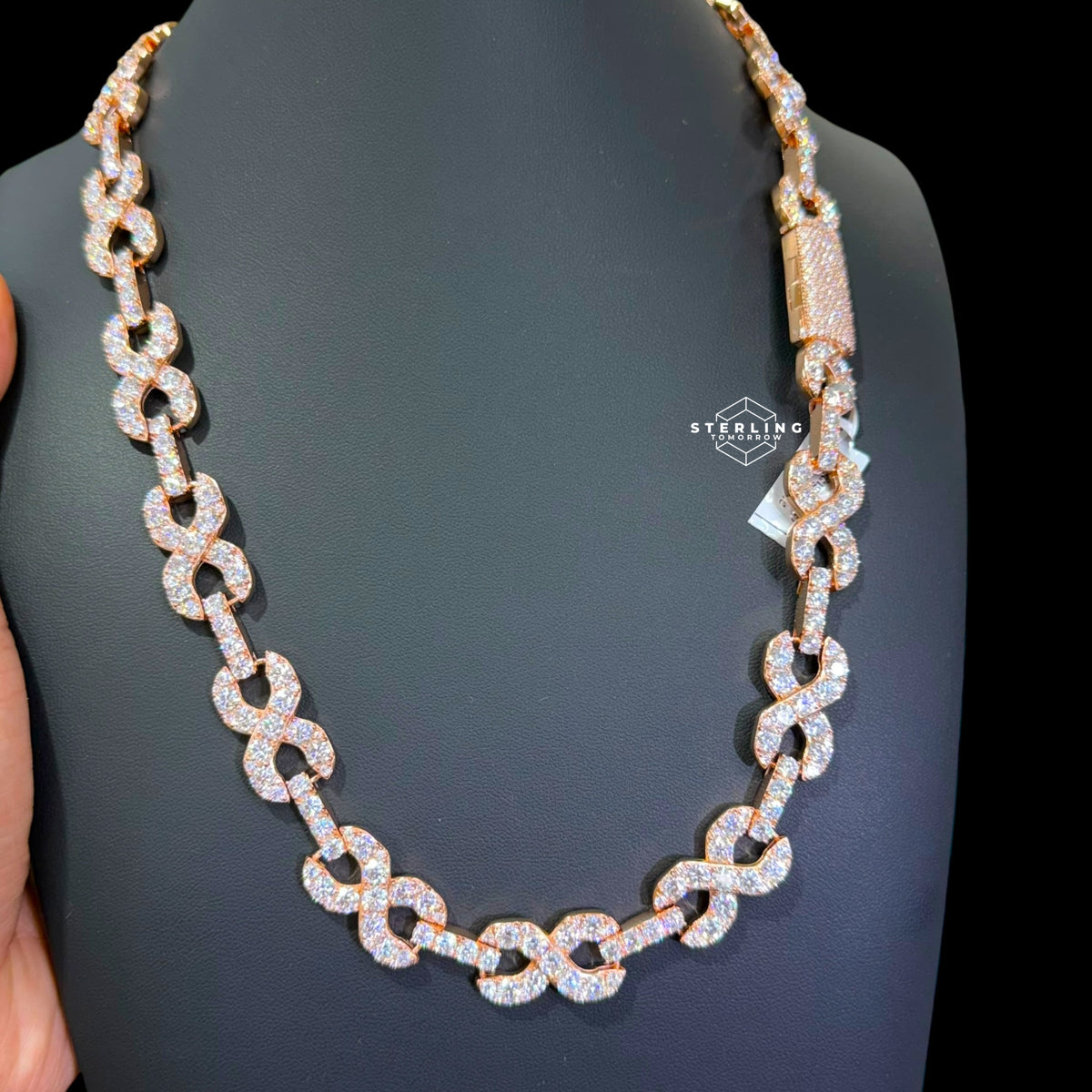 14mm Moissanite Infinity Chain 925 / Rose