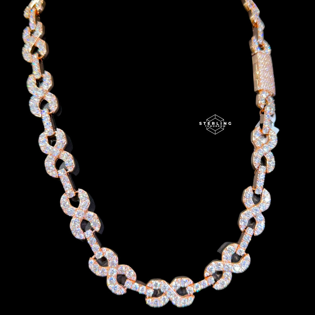 14mm Moissanite Infinity Chain 925 / Rose
