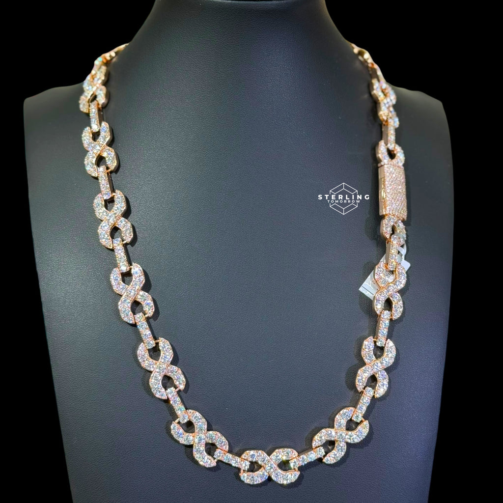 14mm Moissanite Infinity Chain 925 / Rose