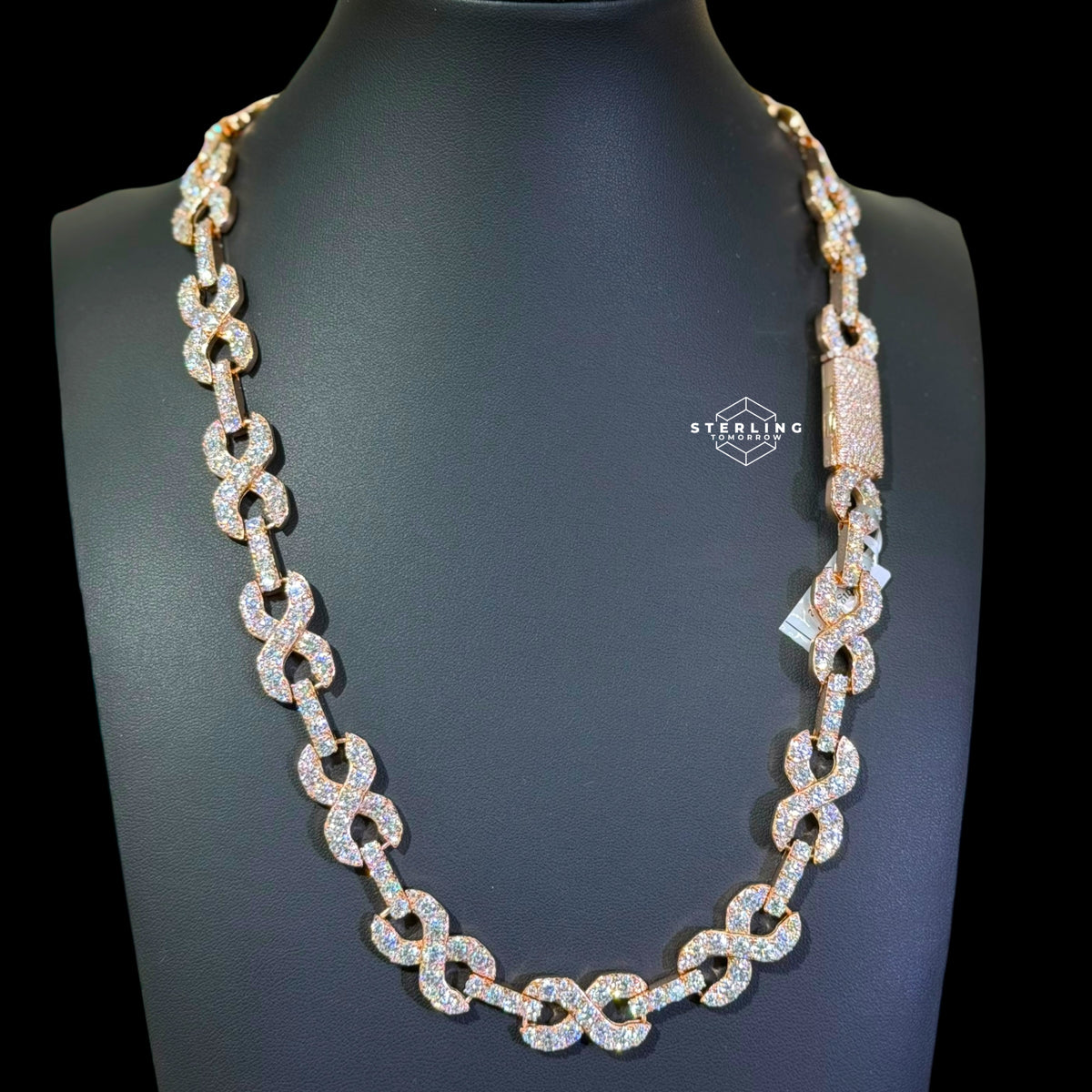 14mm Moissanite Infinity Chain 925 / Rose