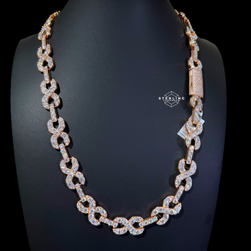 14mm Moissanite Infinity Chain 925 / Rose
