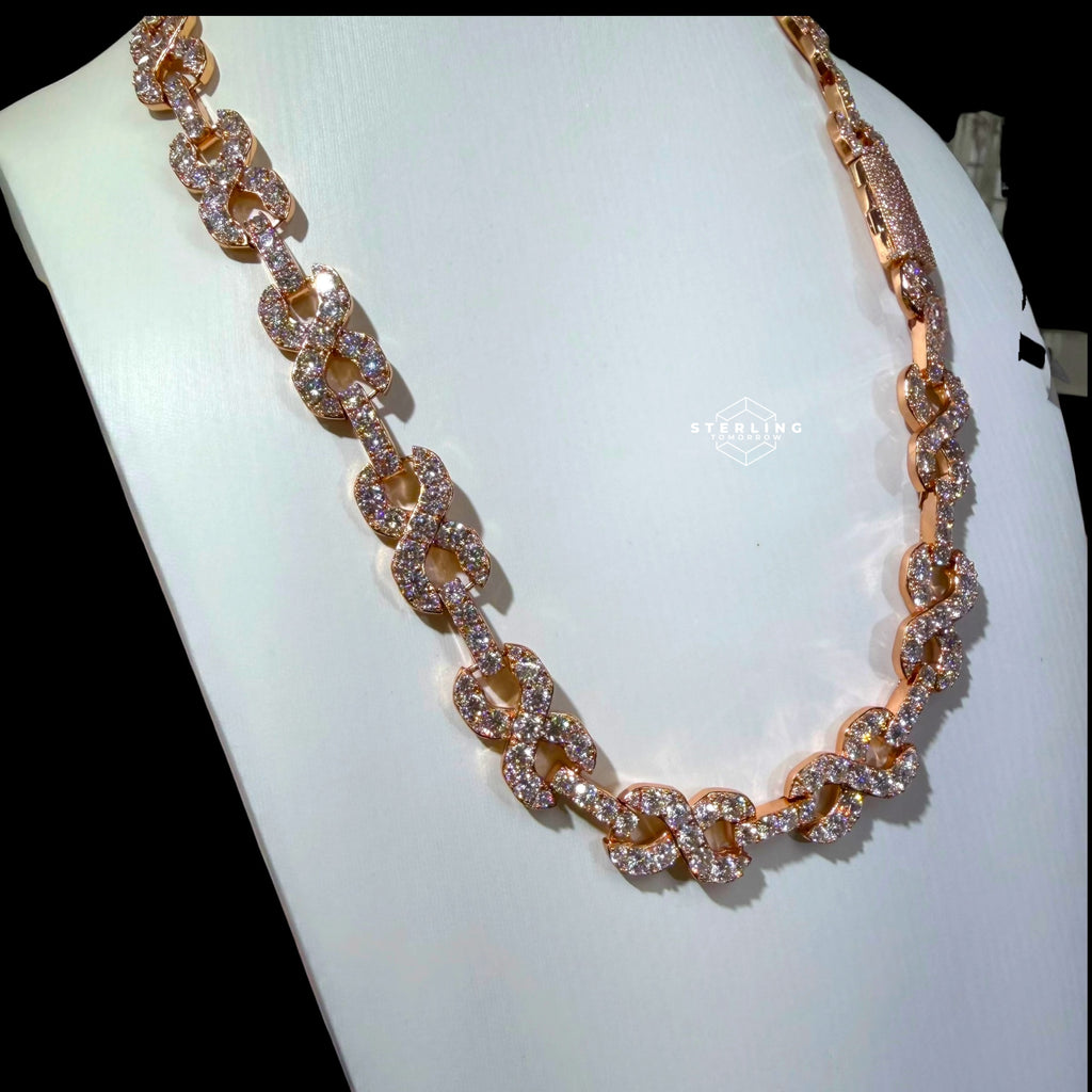 14mm Moissanite Infinity Chain 925 / Rose