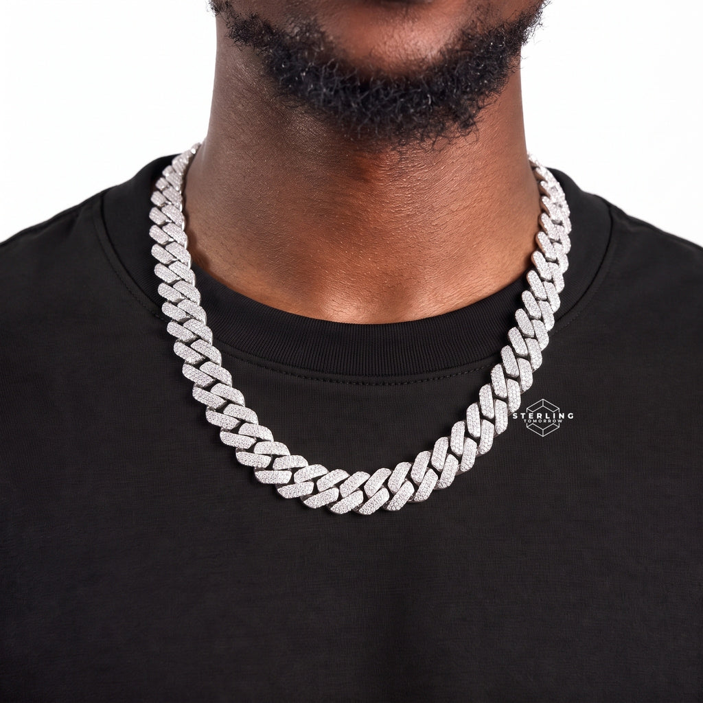 16mm Square Moissanite Cuban Chain