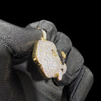 14K Gold Iced Out Puppy Dog Pendant | CZ Diamond Hip Hop Necklace | Dollar Sign Eyes Bling Charm