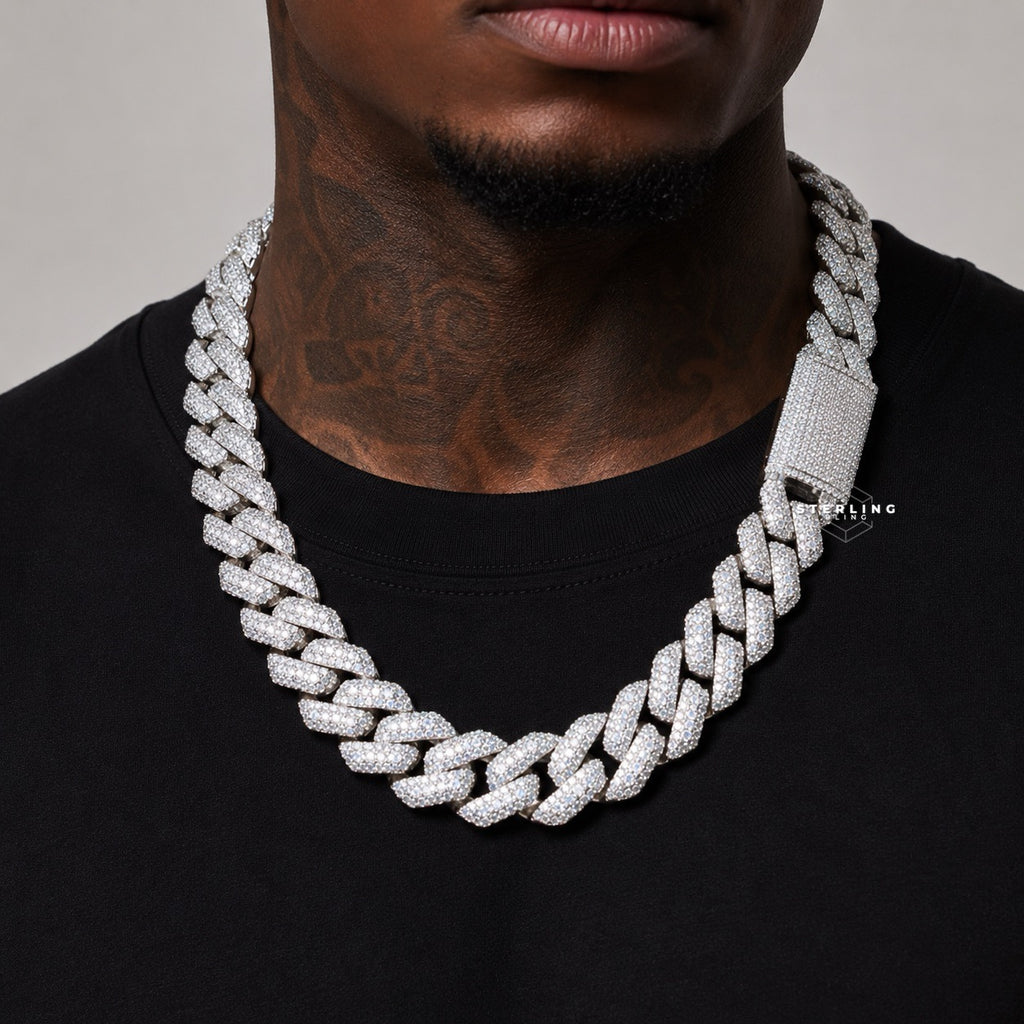 Moissanite 20mm 3D Cuban Chain