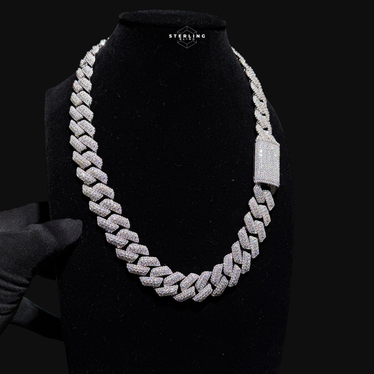 Moissanite 20mm 3D Cuban Chain