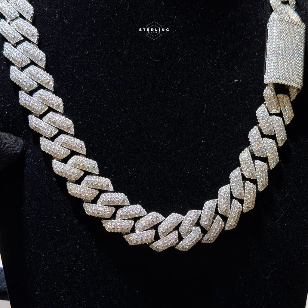 Moissanite 20mm 3D Cuban Chain