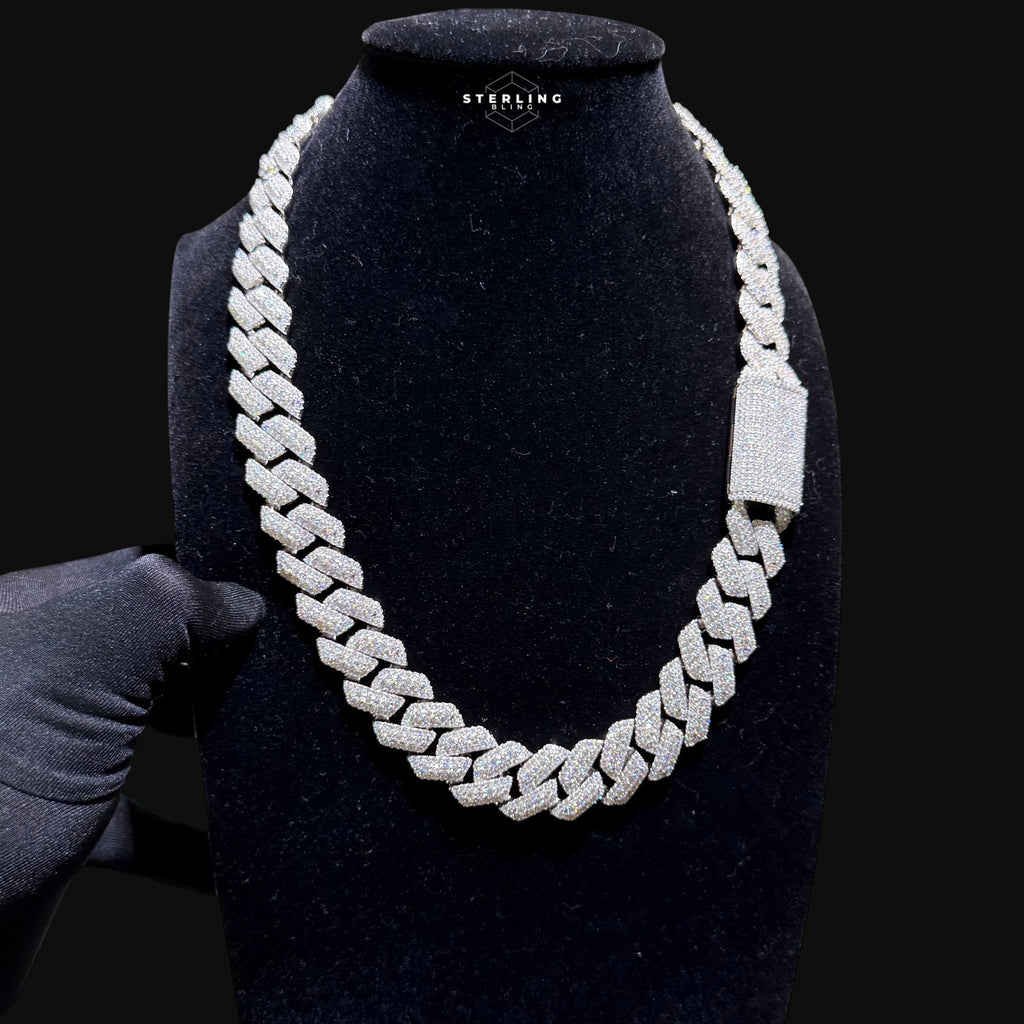 Moissanite 20mm 3D Cuban Chain