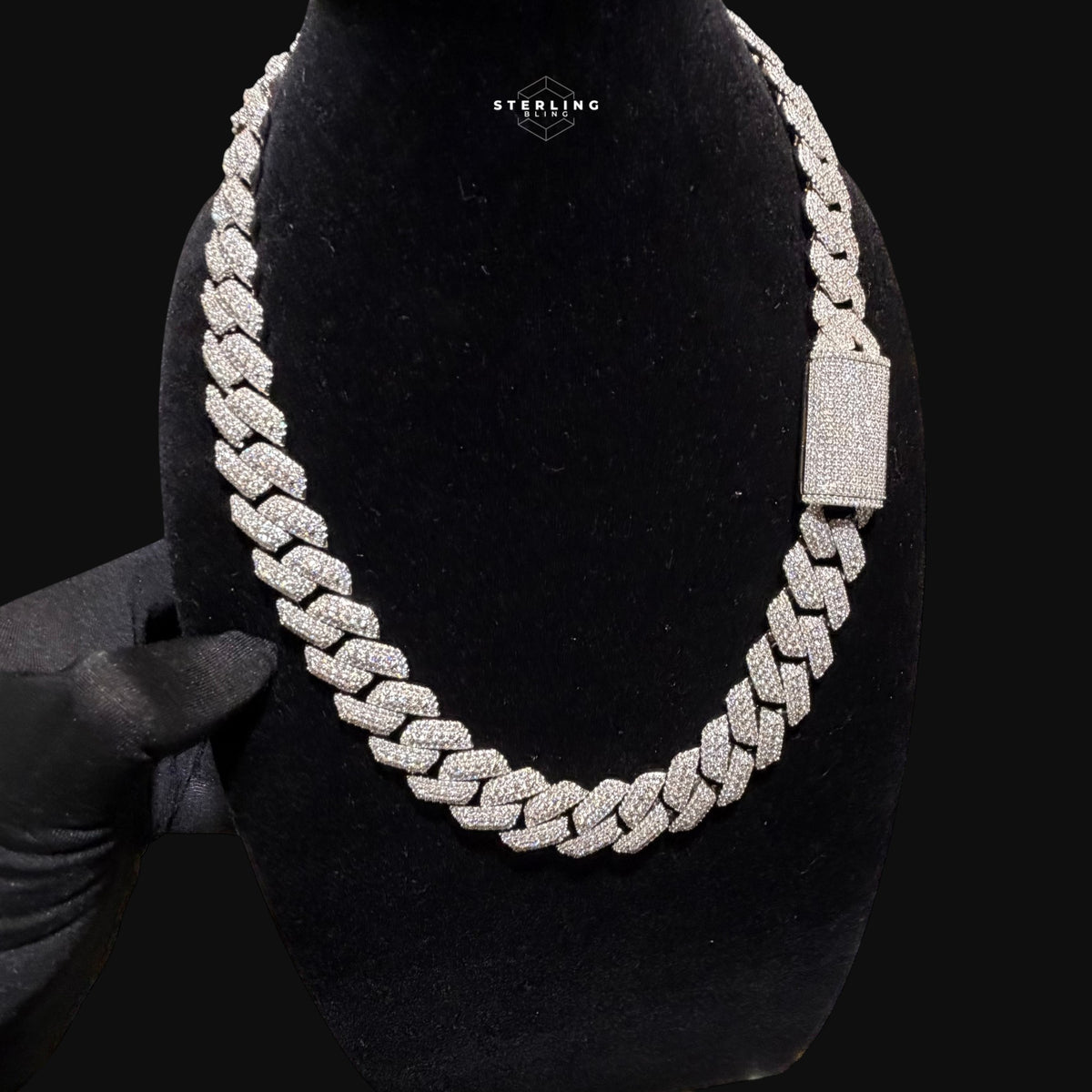 Moissanite 20mm 3D Cuban Chain