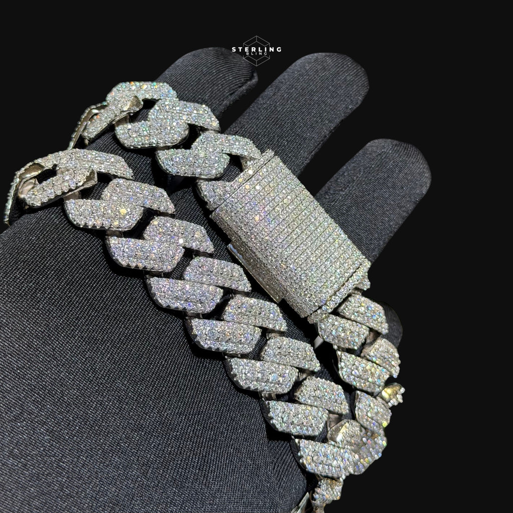 Moissanite 20mm 3D Cuban Chain