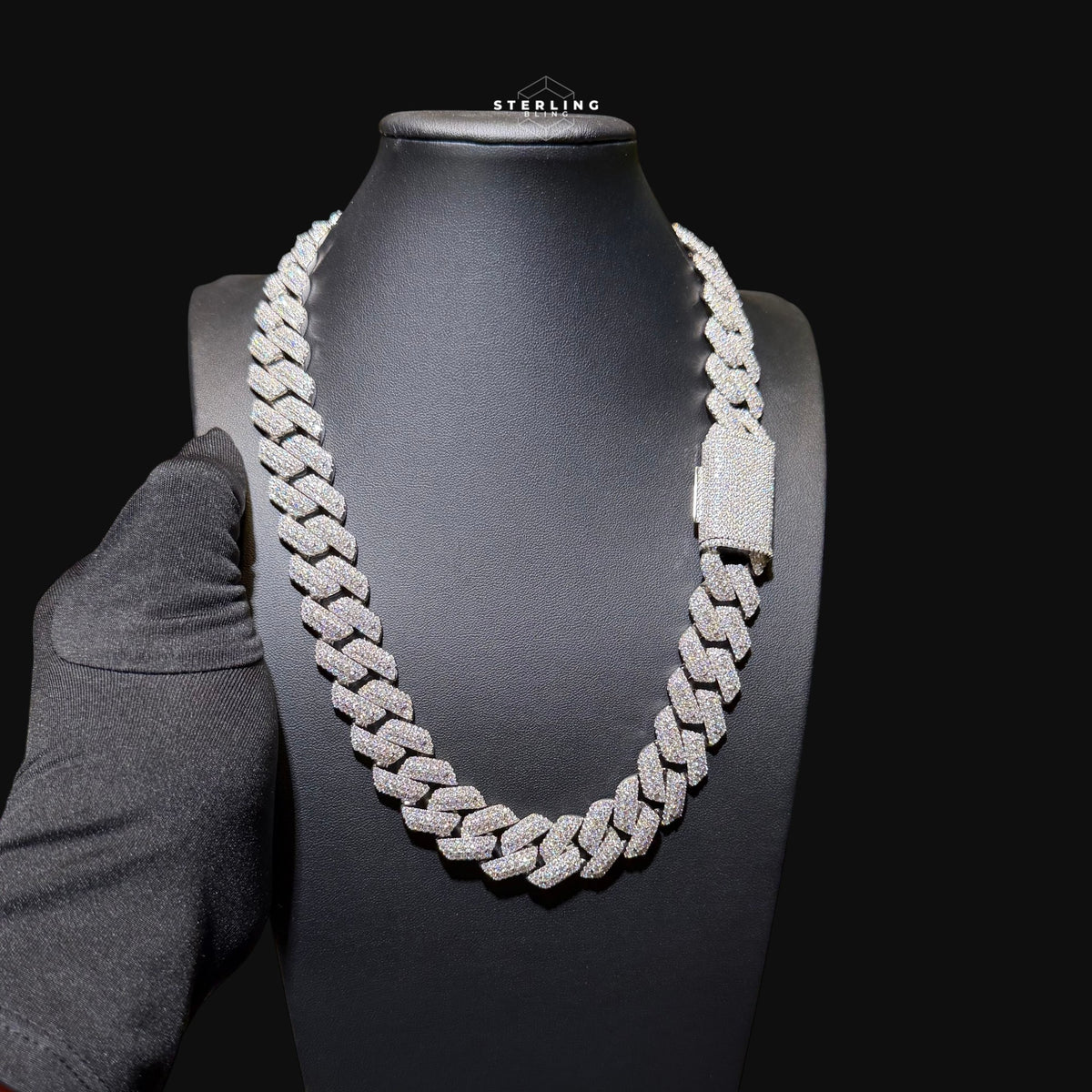 Moissanite 20mm 3D Cuban Chain