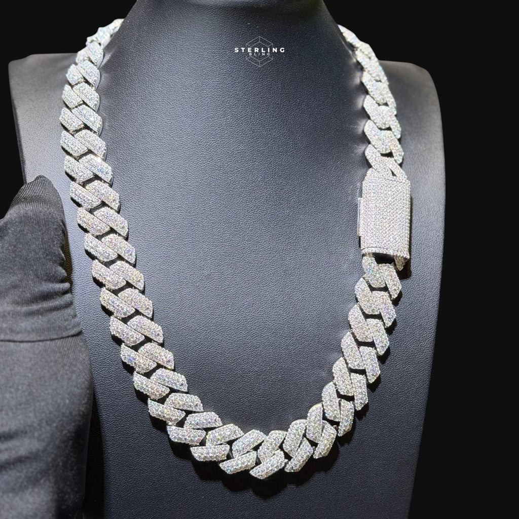 Moissanite 20mm 3D Cuban Chain