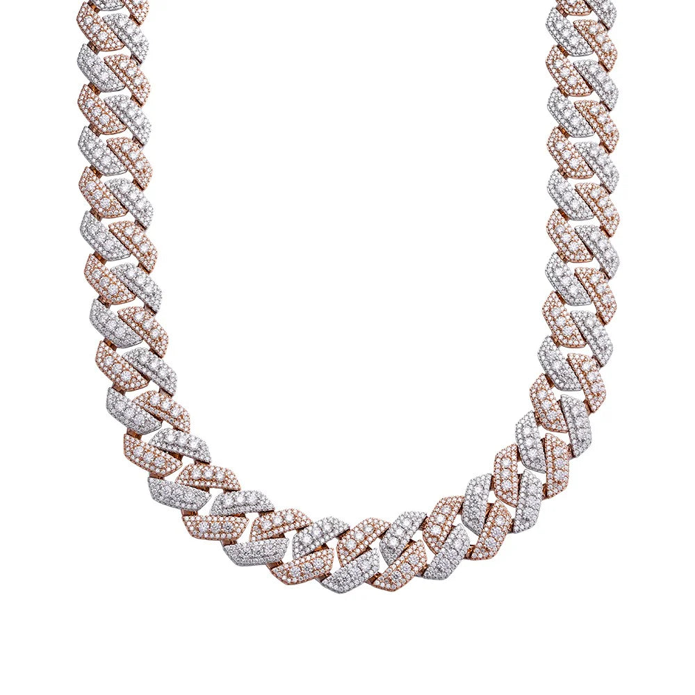 20mm Moissanite Rose 3D Cuban Chain