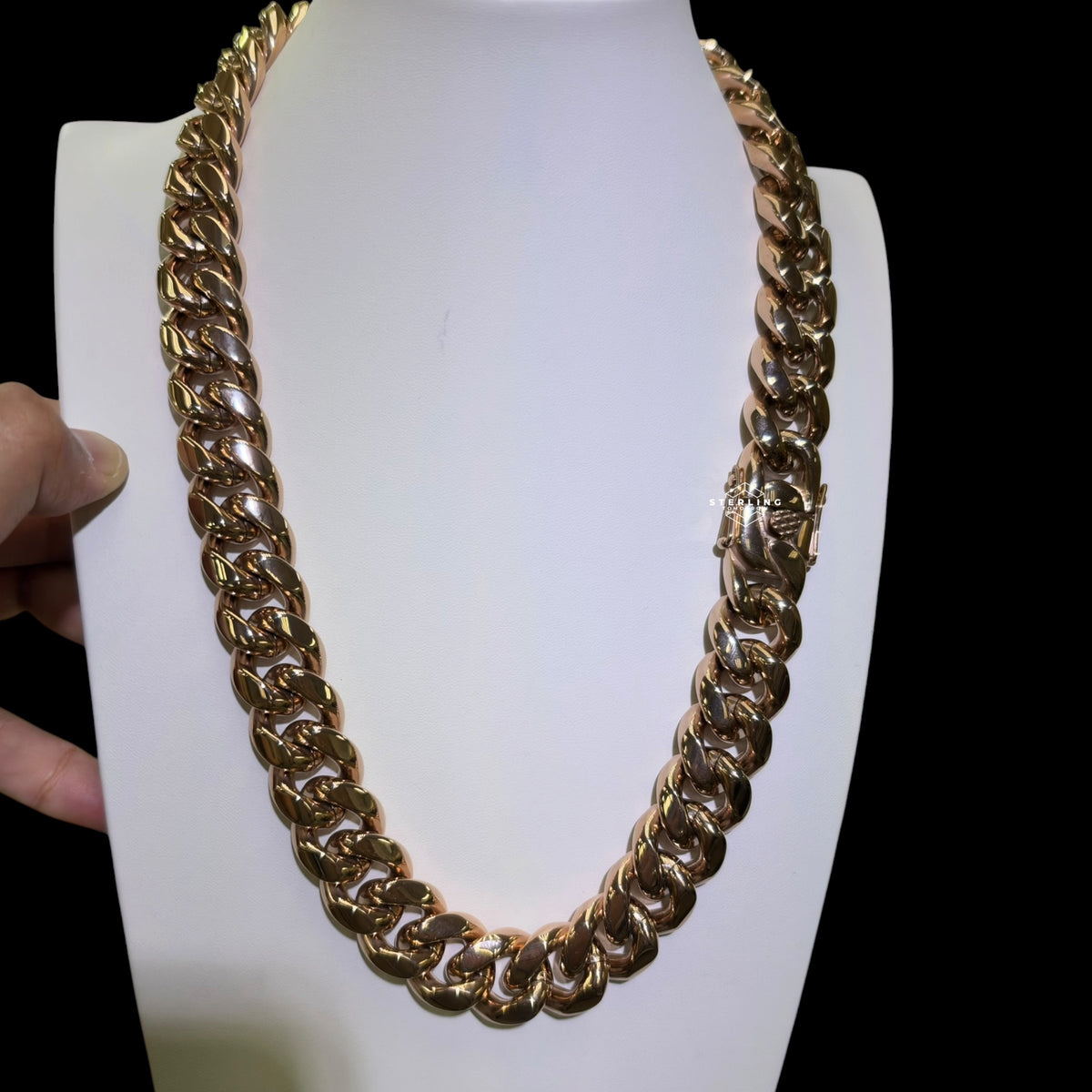 20mm Rose Gold Stainless Steel Cuban Chain 24"