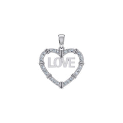 Love Baguette Diamond Pendant 10K White Gold