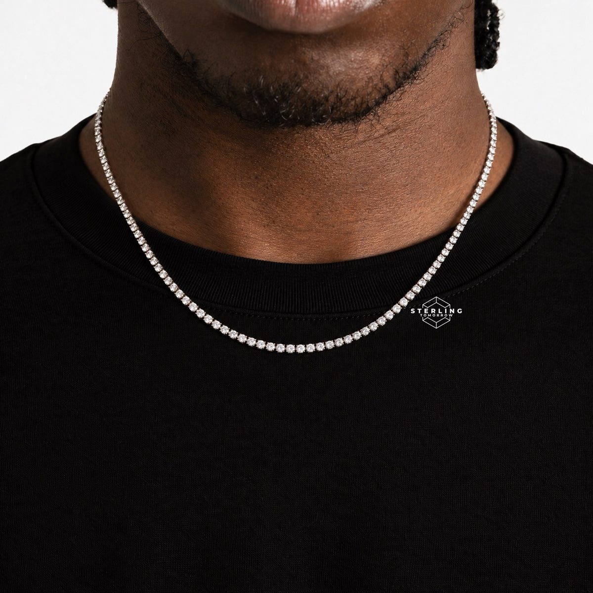 3mm Moissanite Tennis Chain Necklace
