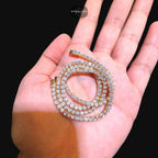 14K Yellow Gold Plated CZ Tennis Necklace