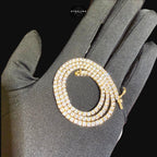 14K Yellow Gold Plated CZ Tennis Necklace