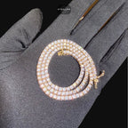14K Yellow Gold Plated CZ Tennis Necklace